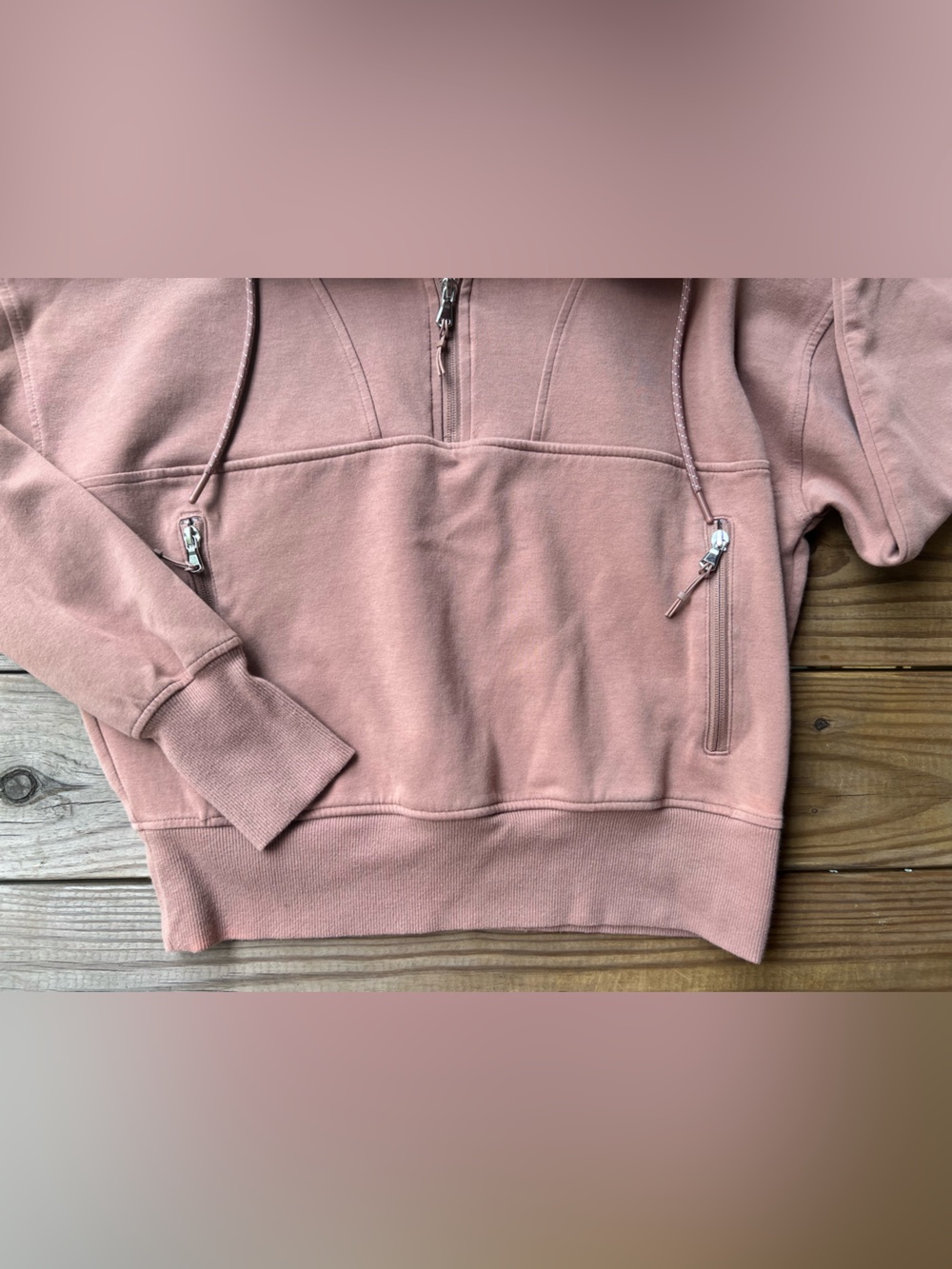 Old Navy Activewear Dynamic Fleece Rose Dust Half-Zip Pullover Sweatshirt Large - Picture 5 of 10